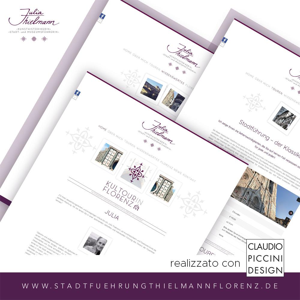 PROGETTAZIONE GRAFICA E REALIZZAZIONE CON CMS WORDPRESS SITO WEB JULIA THIELMANN GUIDA TURISTICA